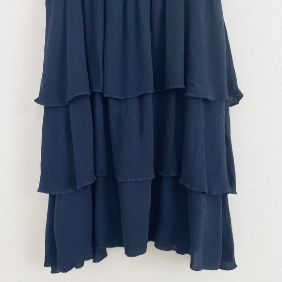 Altar’d State Navy Boho Ruffle Sleeveless Mini Dress Size Small - Picture 4 of 9